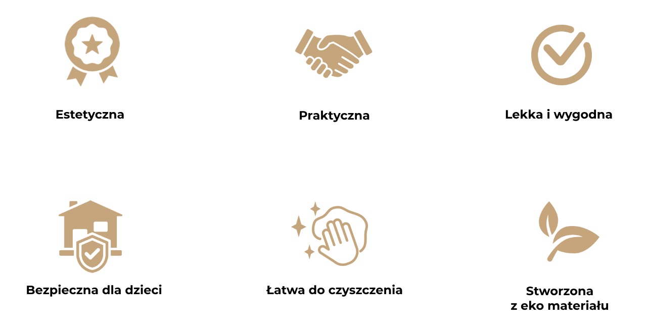 Obraz
            przedstawia psześć ikon opisujących zalety małej tablicy korkowej w czarnej ramie.